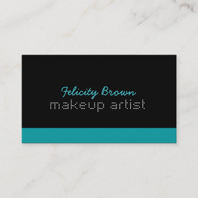 Makeup artist Business Card - teal (Front)