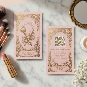 Makeup Artist Business Card Vintage Boho Beauty