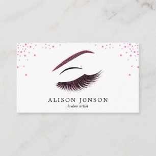 Makeup artist business card with glitter effect
