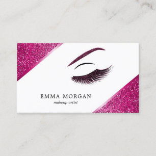 Makeup artist business card with glitter effect