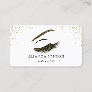 Makeup artist business card with glitter effect
