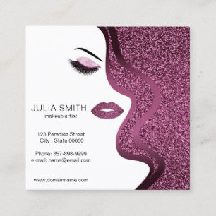 Makeup artist business card with glitter effect