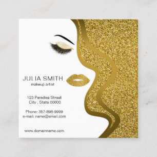 Makeup artist business card with glitter effect