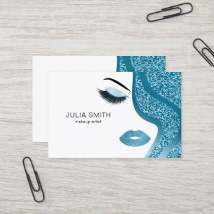 Makeup artist business card with glitter effect