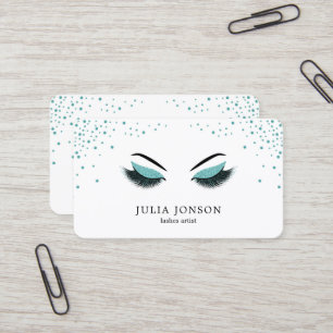 Makeup artist business card with glitter effect