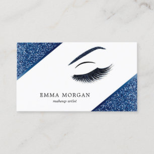 Makeup artist business card with glitter effect