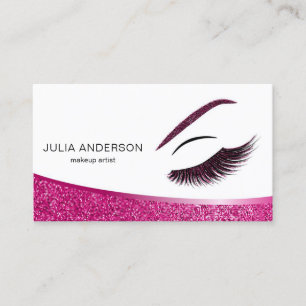 Makeup artist business card with glitter effect