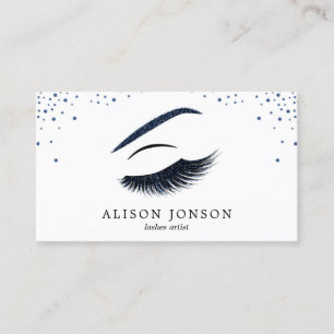 Makeup artist business card with glitter effect