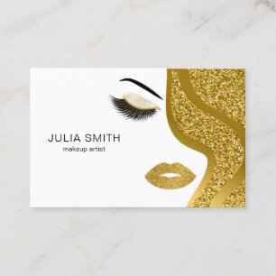 Makeup artist business card with glitter effect