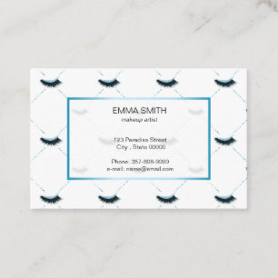 Makeup artist business card with glitter effect