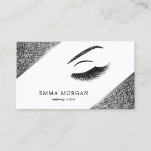 Makeup artist business card with glitter effect