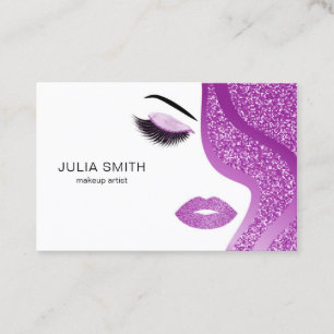 Makeup artist business card with glitter effect