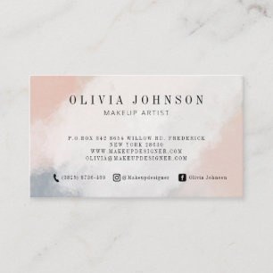 Makeup Artist Business Cards Blush Rose Grey Cream