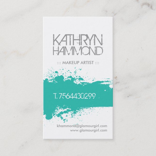 Makeup Artist Business Cards - Custom Colour (Front)