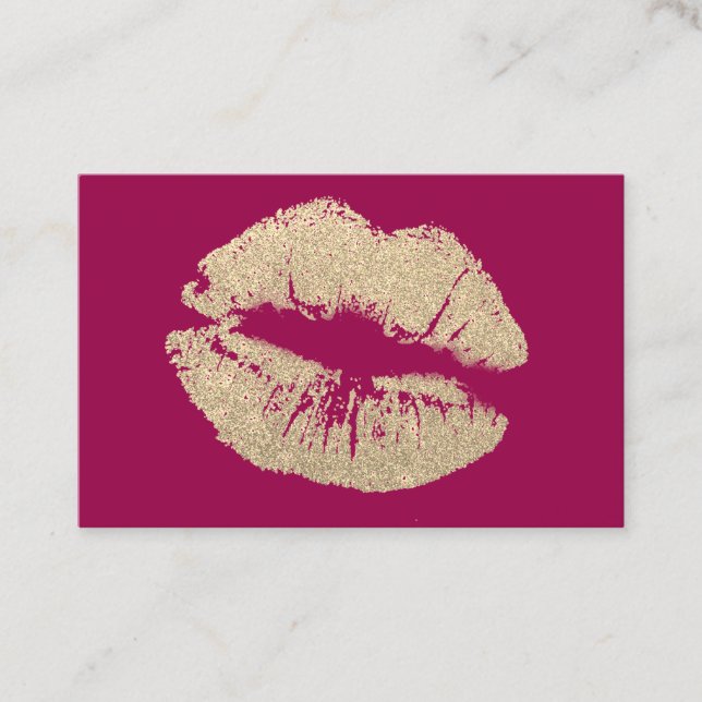 Makeup Artist Business Cards - Golden Kiss (Front)