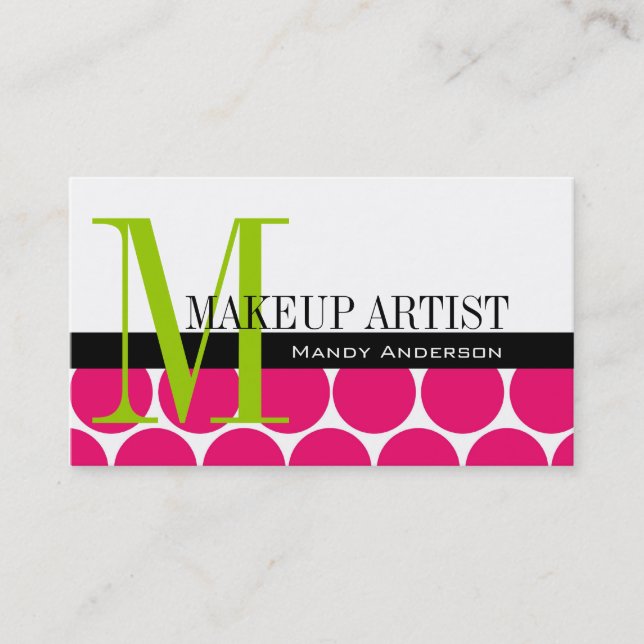 Makeup Artist Business Cards Hot Pink (Front)