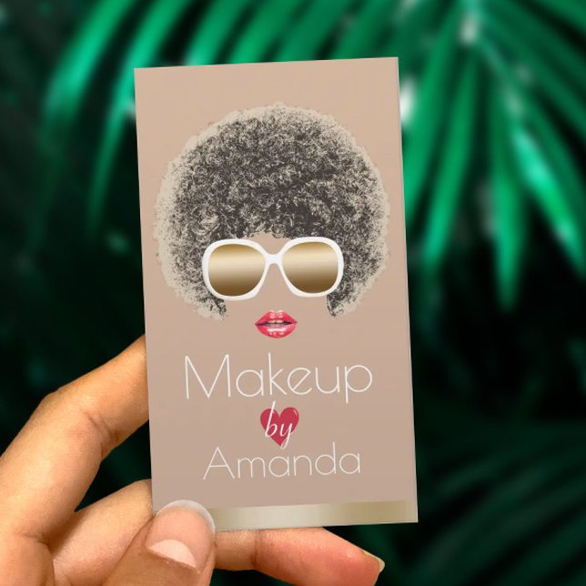 Makeup Artist Chic Beauty in Sunglasses Modern Business Card (Creator Uploaded)