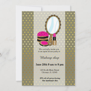 Makeup artist - choose background colour invitation