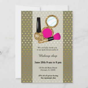 Makeup artist - choose background colour invitation