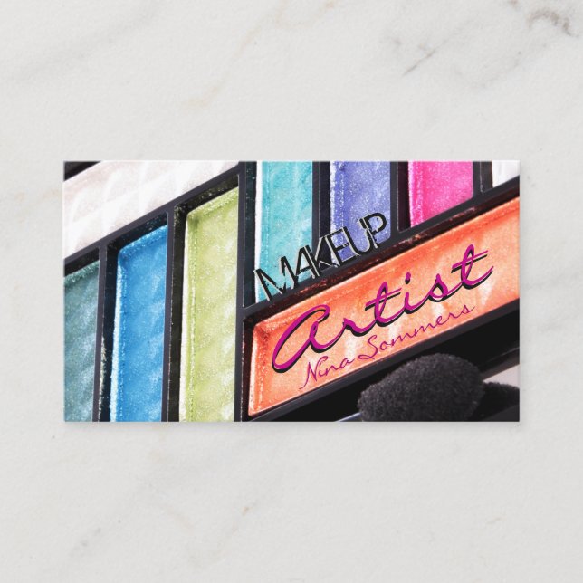 Makeup Artist Colourful Eyeshadow Palette Business Card (Front)