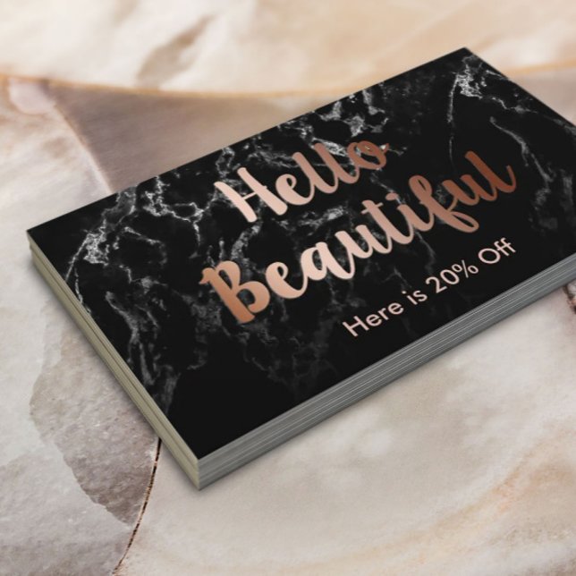 Makeup Artist Copper Typography Marble Referral (Creator Uploaded)