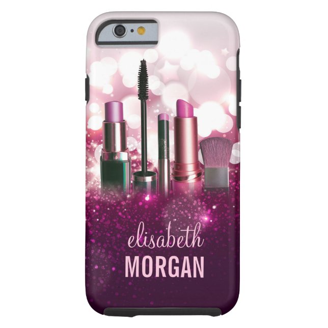 Makeup Artist Cosmetician - Pink Beauty Glitter Case-Mate iPhone Case (Back)