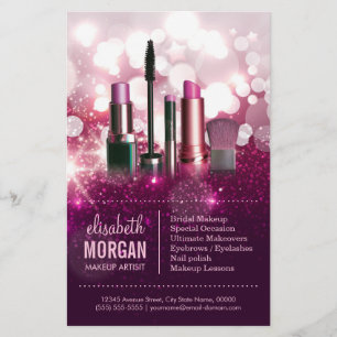 Makeup Artist Cosmetician - Pink Beauty Glitter Flyer