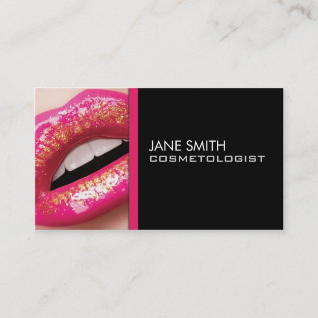 Makeup Artist Cosmetologist Cosmetology Elegant Business Card (Front)
