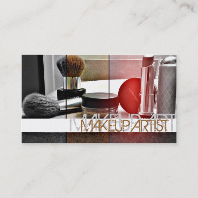 MakeUp Artist, Cosmetology, Beauty Business Card (Front)