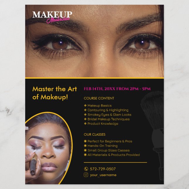 Makeup Artist Course Custom Flyer (Front)