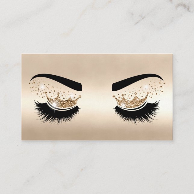 Makeup artist Crown Lashes Beauty Salon Extension Business Card (Front)