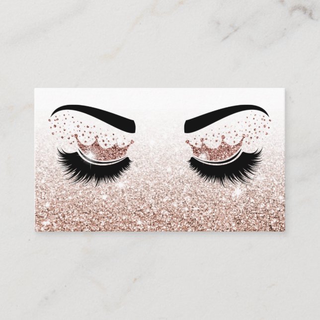 Makeup artist Crown Lashes Beauty Salon Extension Business Card (Front)