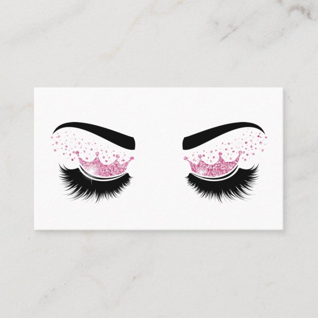 Makeup artist Crown Lashes Beauty Salon Extension Business Card (Front)