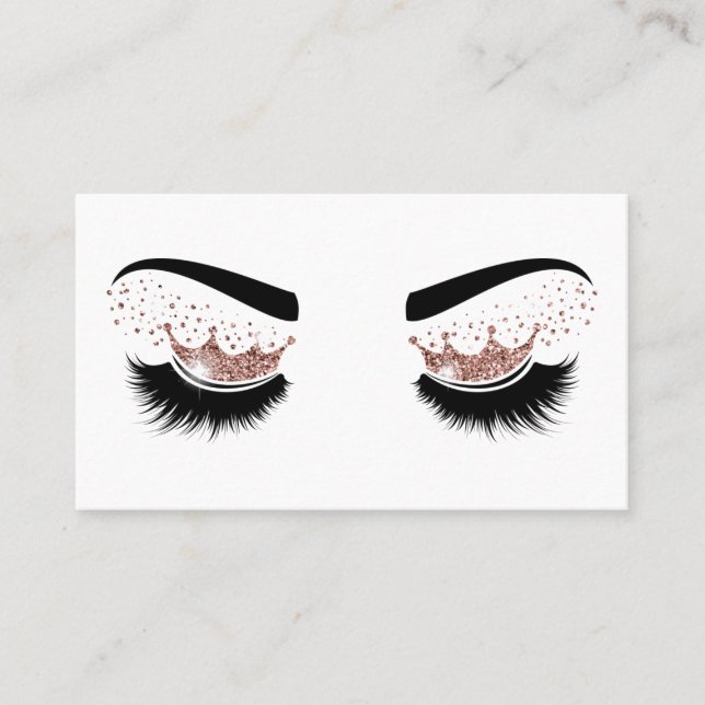 Makeup artist Crown Lashes Beauty Salon Extension Business Card (Front)