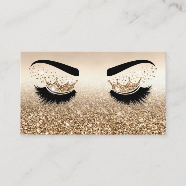 Makeup artist Crown Lashes Beauty Salon Extension Business Card (Front)