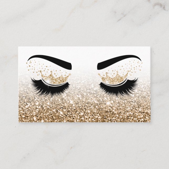 Makeup artist Crown Lashes Beauty Salon Extension Business Card (Front)