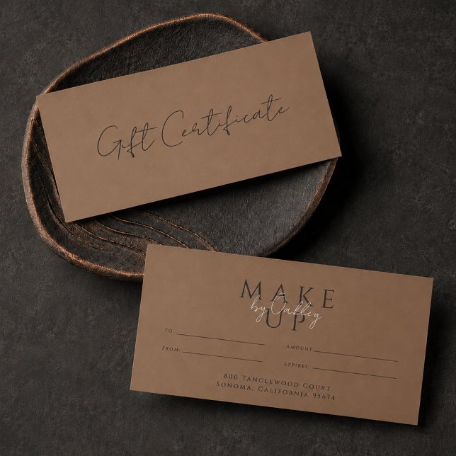 Makeup Artist Dark Terracotta Gift Certificate (Creator Uploaded)