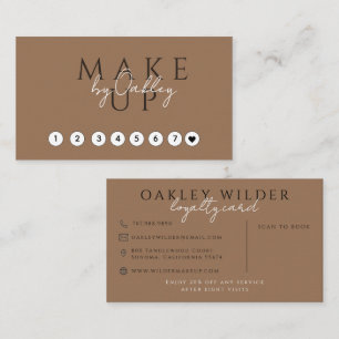 Makeup Artist Dark Terracotta QR Code Loyalty Card