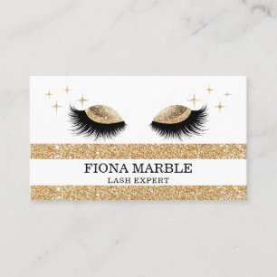 Makeup Artist Deep Sepia Glitter  Lash Black Gold Business Card