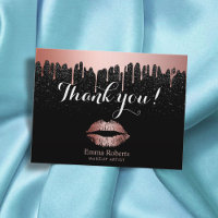 Makeup Artist Dripping Rose Gold Lips Thank You