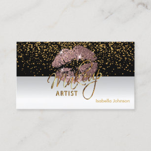 Makeup Artist dusty Rose Glitter Appointment 2 Card