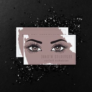 Makeup Artist Elegant Dark Taupe Eyes and Skin Business Card