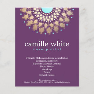 Makeup Artist Elegant Gold Ornate Motif Purple Flyer