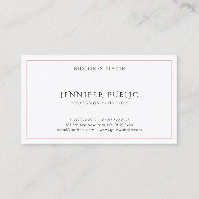 Makeup Artist Elegant Minimalist Modern Salon Business Card (Front)