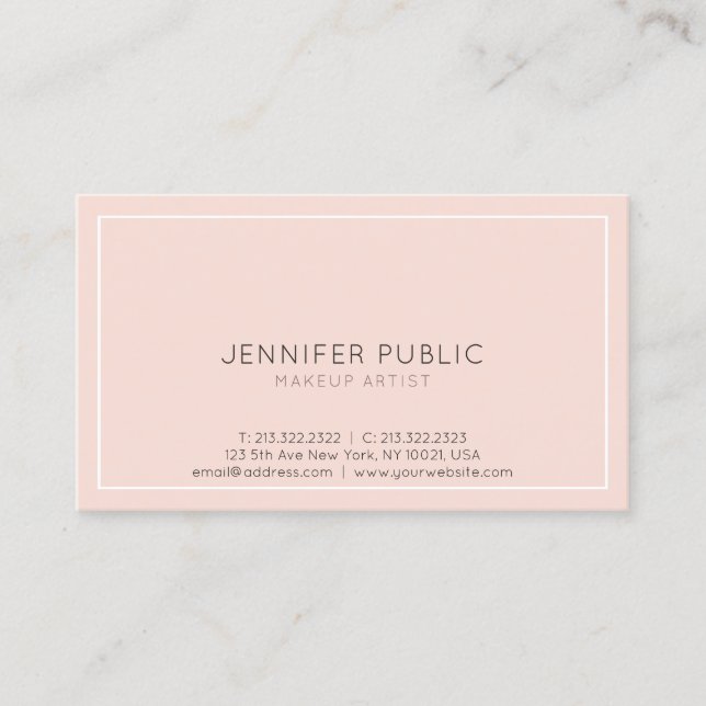 Makeup Artist Elegant Modern Beauty Salon Business Card (Front)