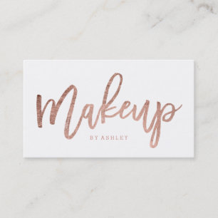 Makeup artist elegant rose gold typography business card