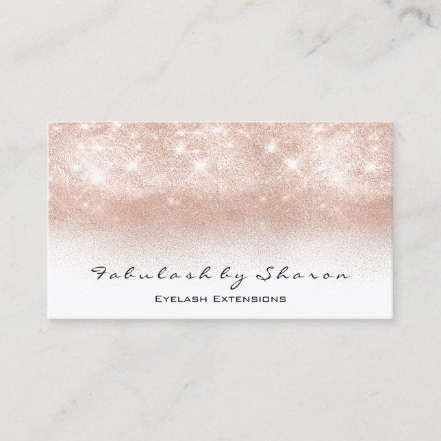 Makeup Artist Event Beauty Blogger Glitter White Business Card (Front)