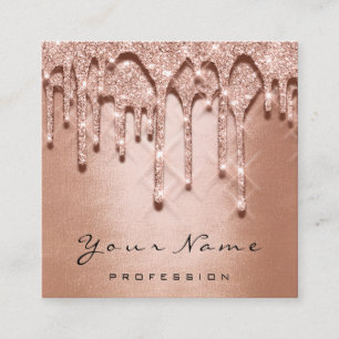 Makeup Artist Event Glitter 3D Silver Gray Rose Square Business Card