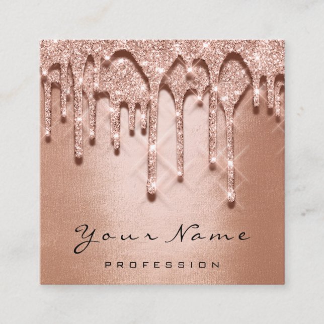 Makeup Artist Event Glitter 3D Silver Grey Rose Square Business Card (Front)