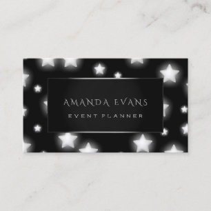 Makeup Artist Event Planner Black Silver Stars Business Card